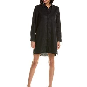 James Perse black linen shirt dress WDCH6737CU